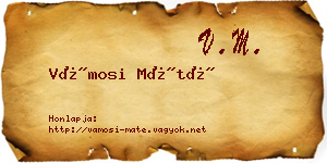 Vámosi Máté névjegykártya